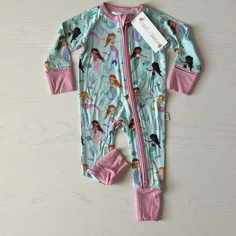 Toast + Jams Convertible Coverall Mermaids Spring0-3 3-6 6-12 12-18 18-24 months